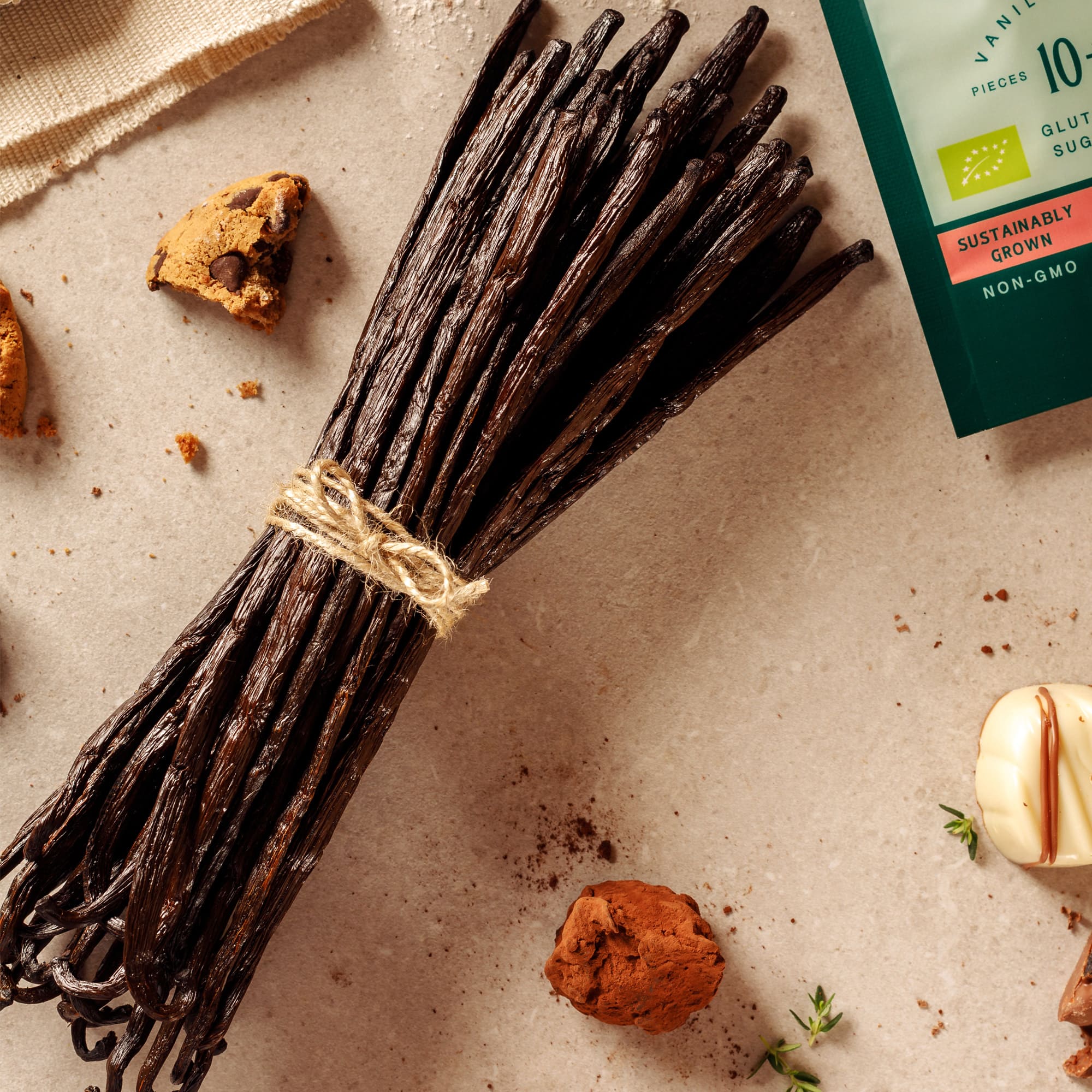 Baccelli di vaniglia biologica gourmet del Madagascar (14-18 cm)