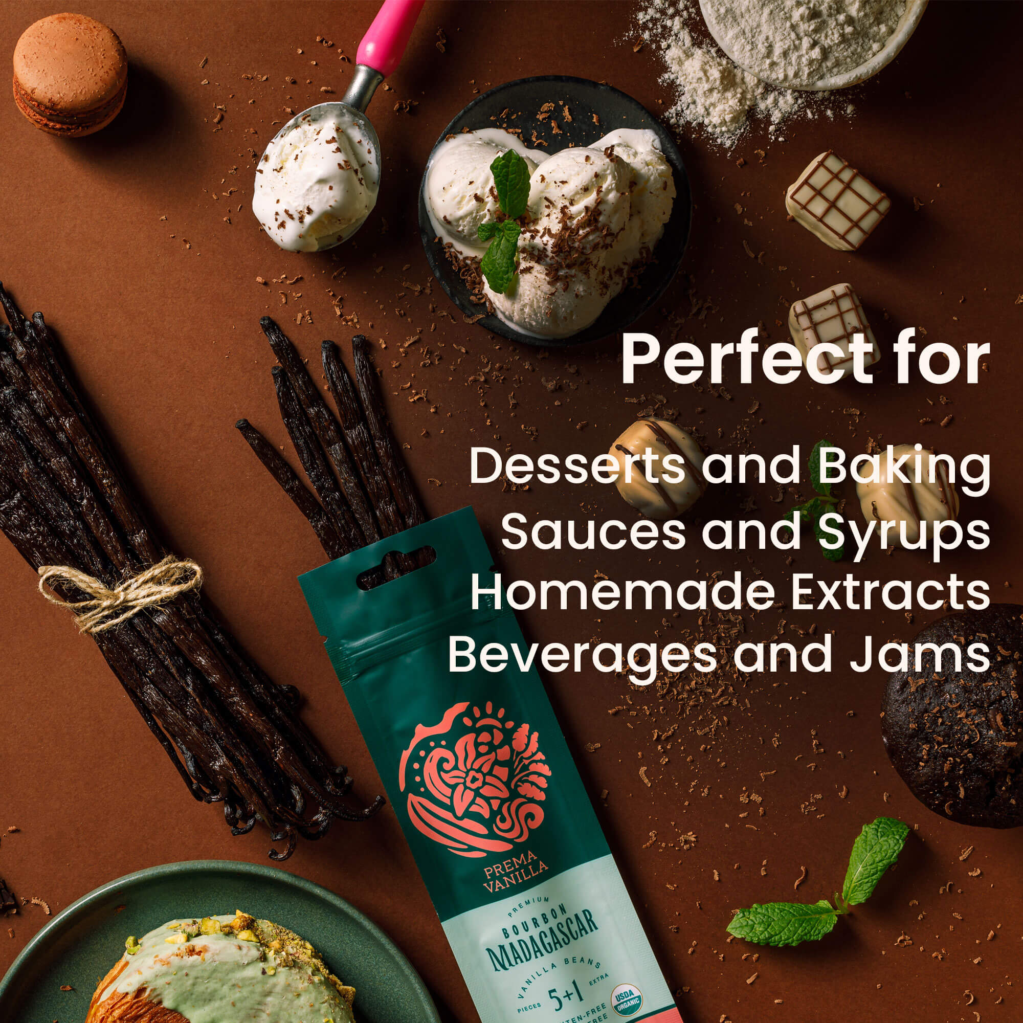 Baccelli di vaniglia biologica gourmet del Madagascar (14-18 cm)