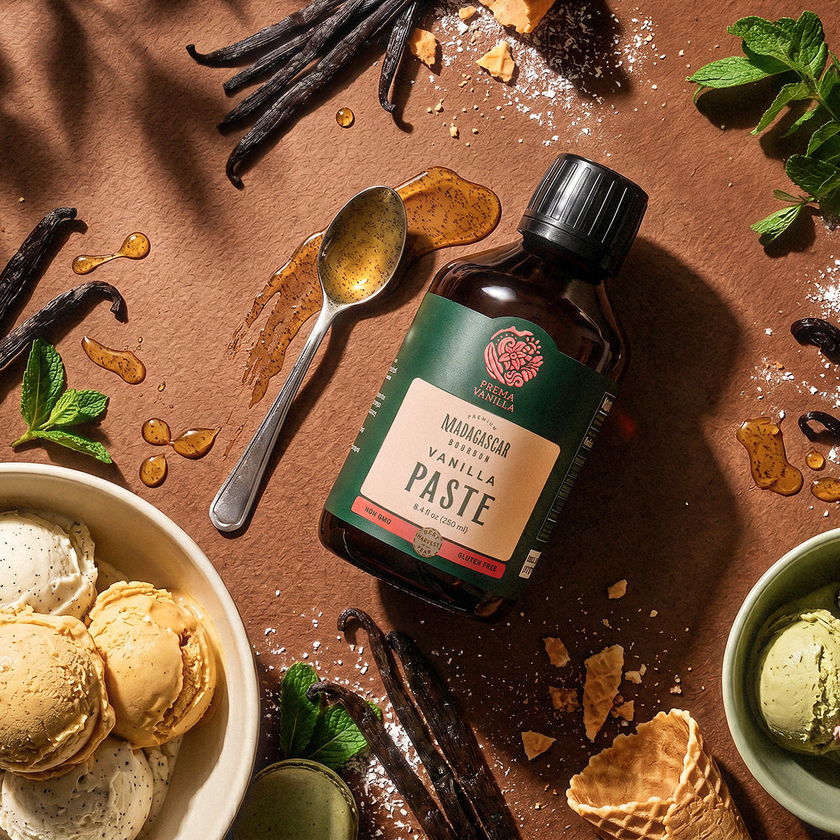 Pasta di vaniglia Bourbon del Madagascar con veri semi di vaniglia